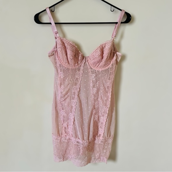 Rampage Pink Sheer Lingerie 1pc - Picture 2 of 6